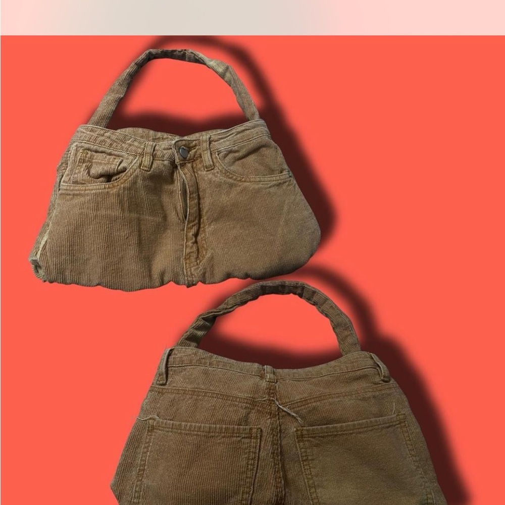 Stylish Brown Corduroy Shoulder Bag